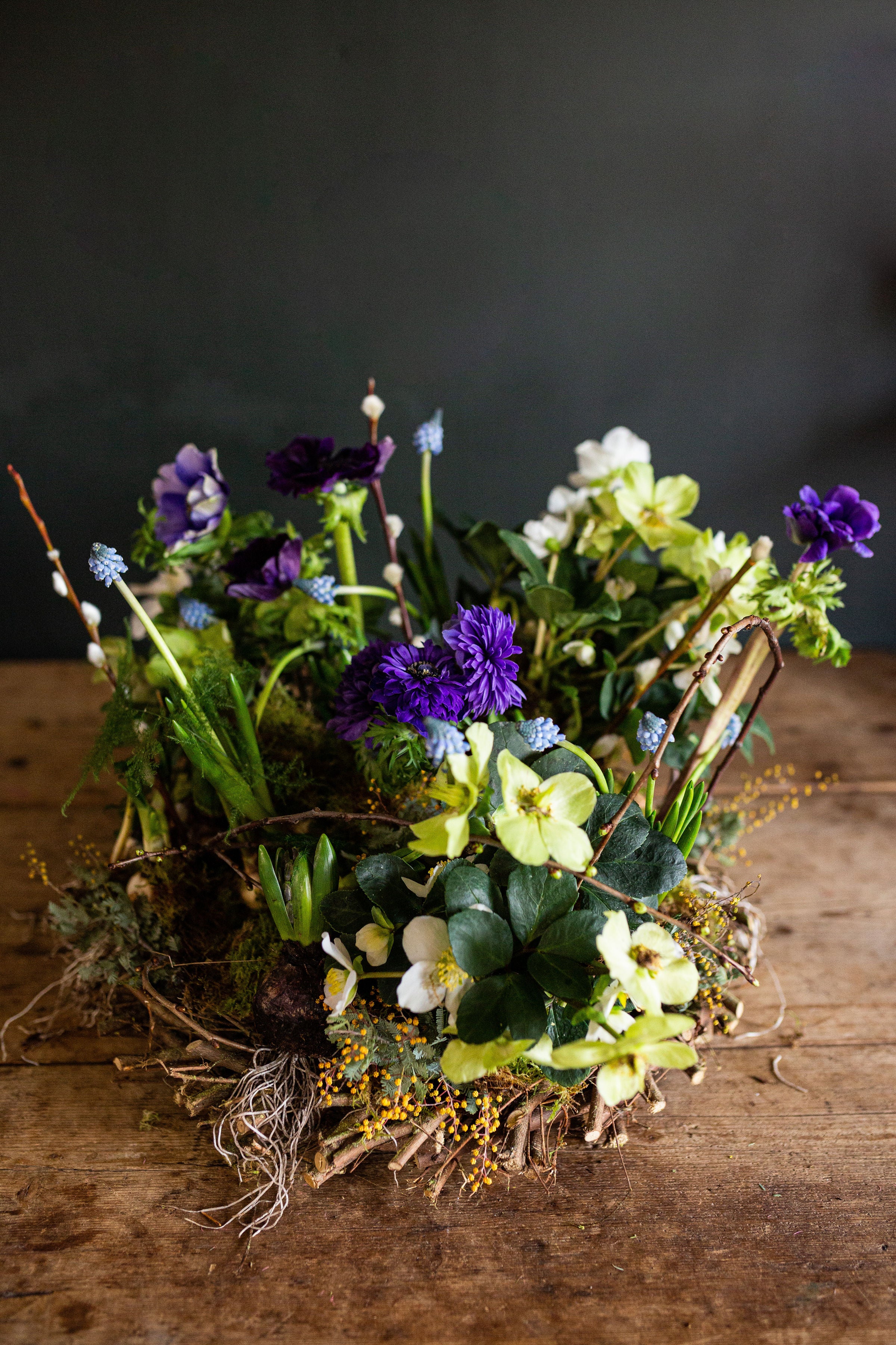 A beautiful funeral living wreath